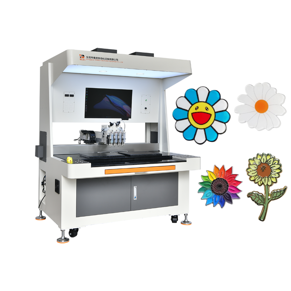 USA-themed enamel pin badge filling machine